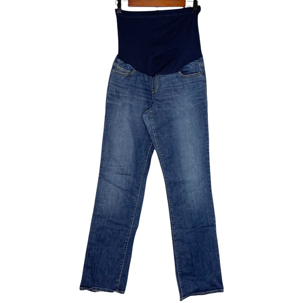 LIZ LANGE Maternity Straight Slim Leg Jeans Size 4 Casual Everyday Denim Stretch
